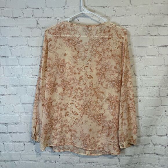 Chico's Pink Asymmetrical Tie Front Blouse - Picture 4 of 6